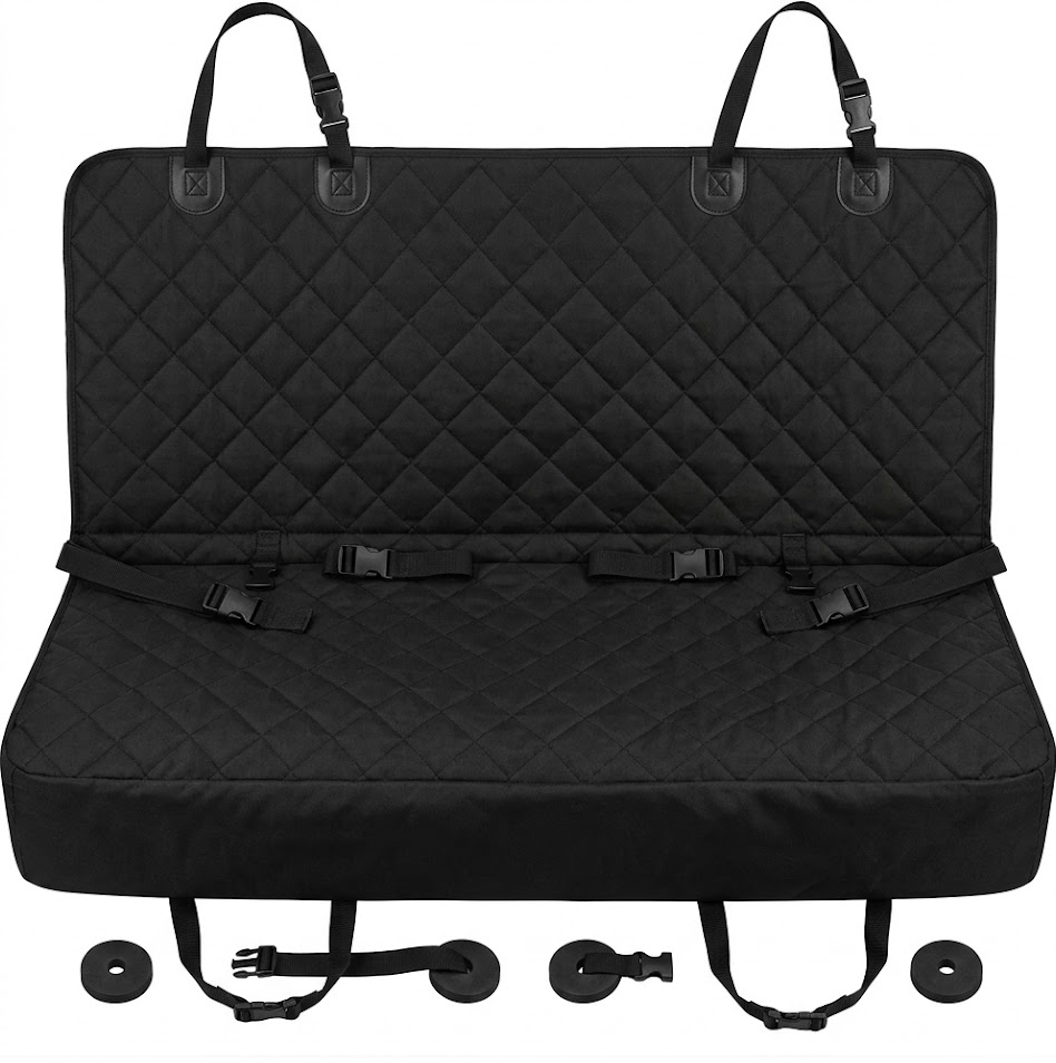 Sawyercarl Waterproof Dog Car Seat Cover for Back Seat, Quilted Scratch Proof Pet Seat Protector with Nonslip Anchors for Cars Trucks SUVs
