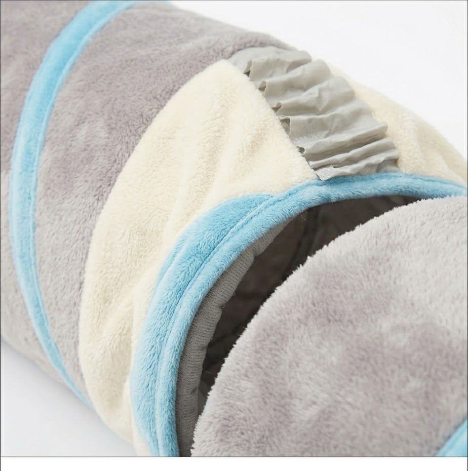 Sawyercarl Soft Plush Y-Tunnel Cat Toy | Interactive 3-Way Cat Play Tunnel with Crinkle Sounds & Hanging Mouse for Bored Indoor Cats